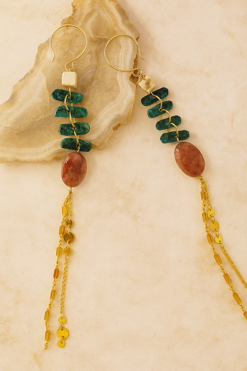 Gianna Earrings - amber + clay