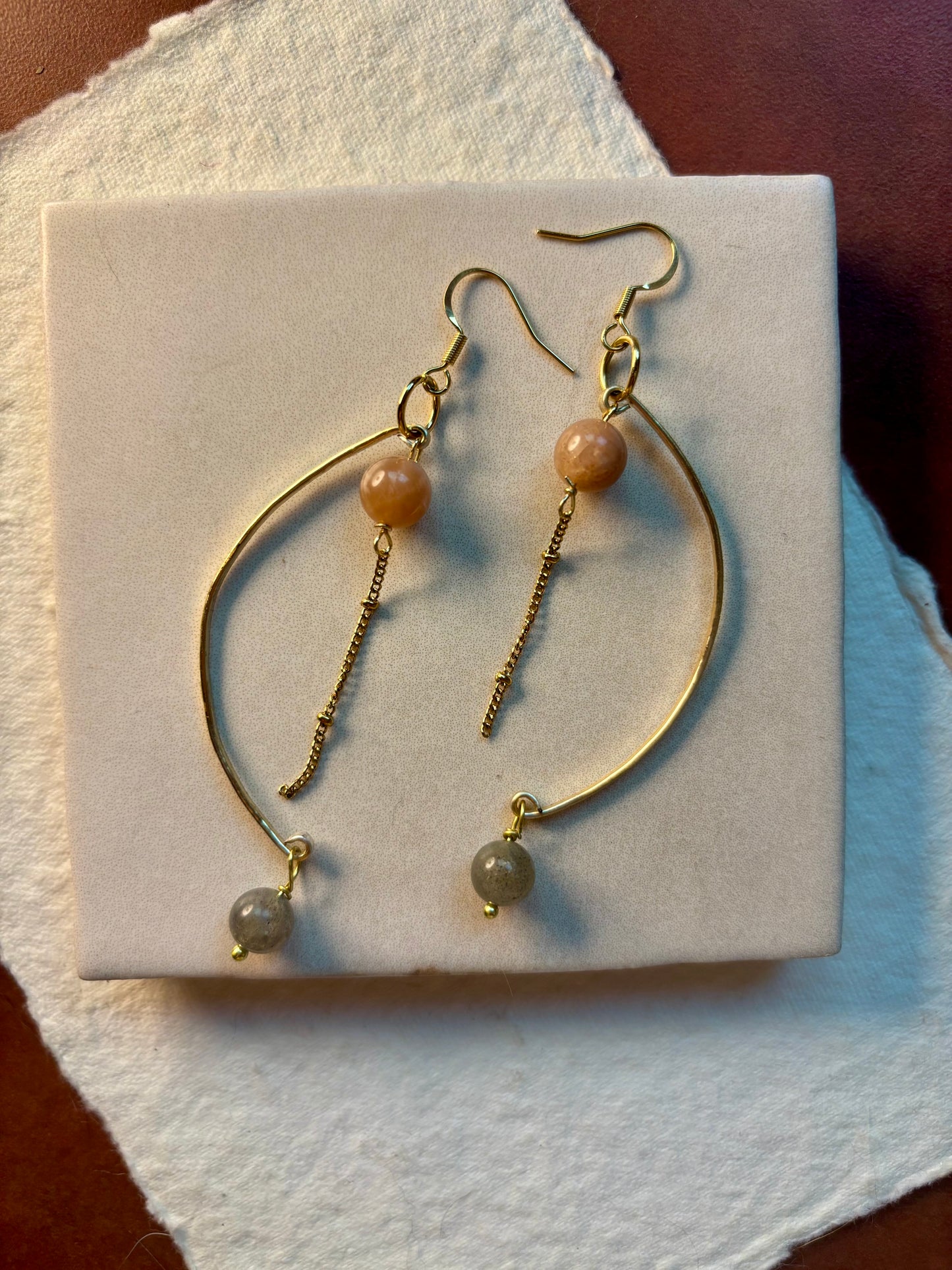 Catalina Earrings - amber + clay