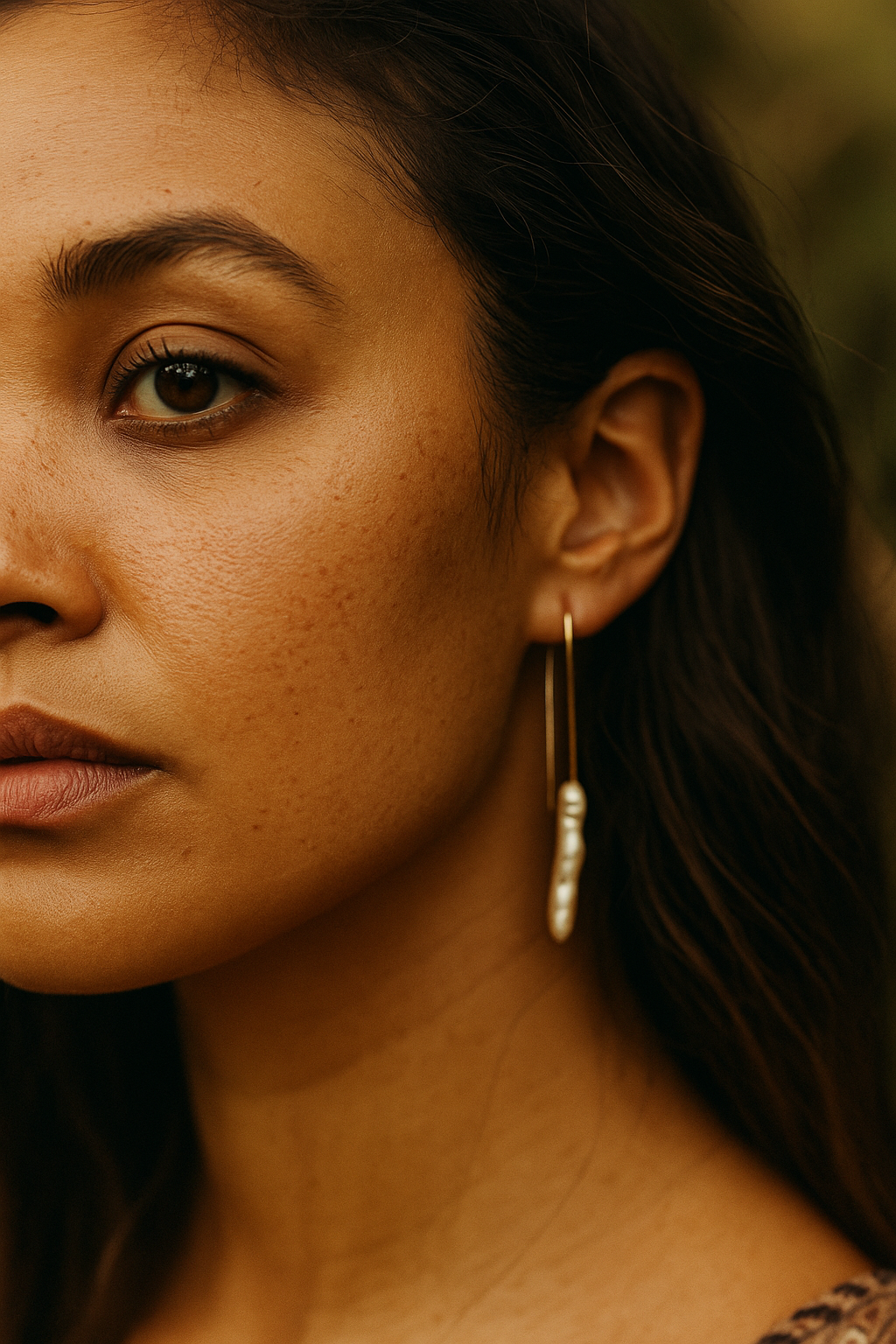 Caia Gold-Filled Pearl Earrings - amber + clay