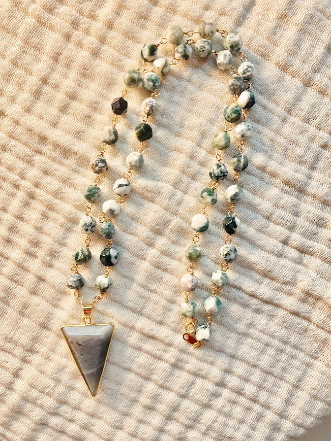 Aracely Necklace - amber + clay