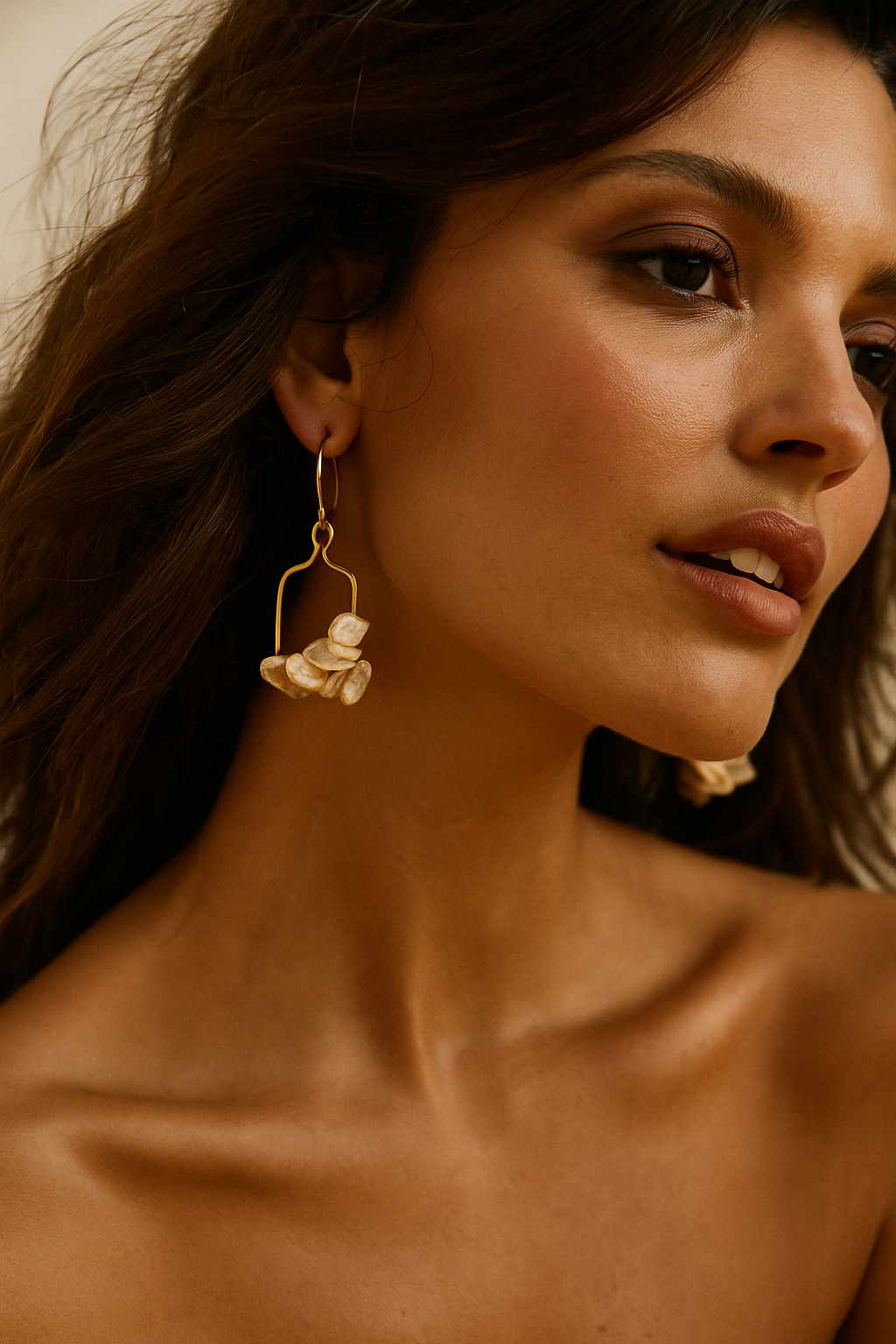 Selene Earrings - amber + clay