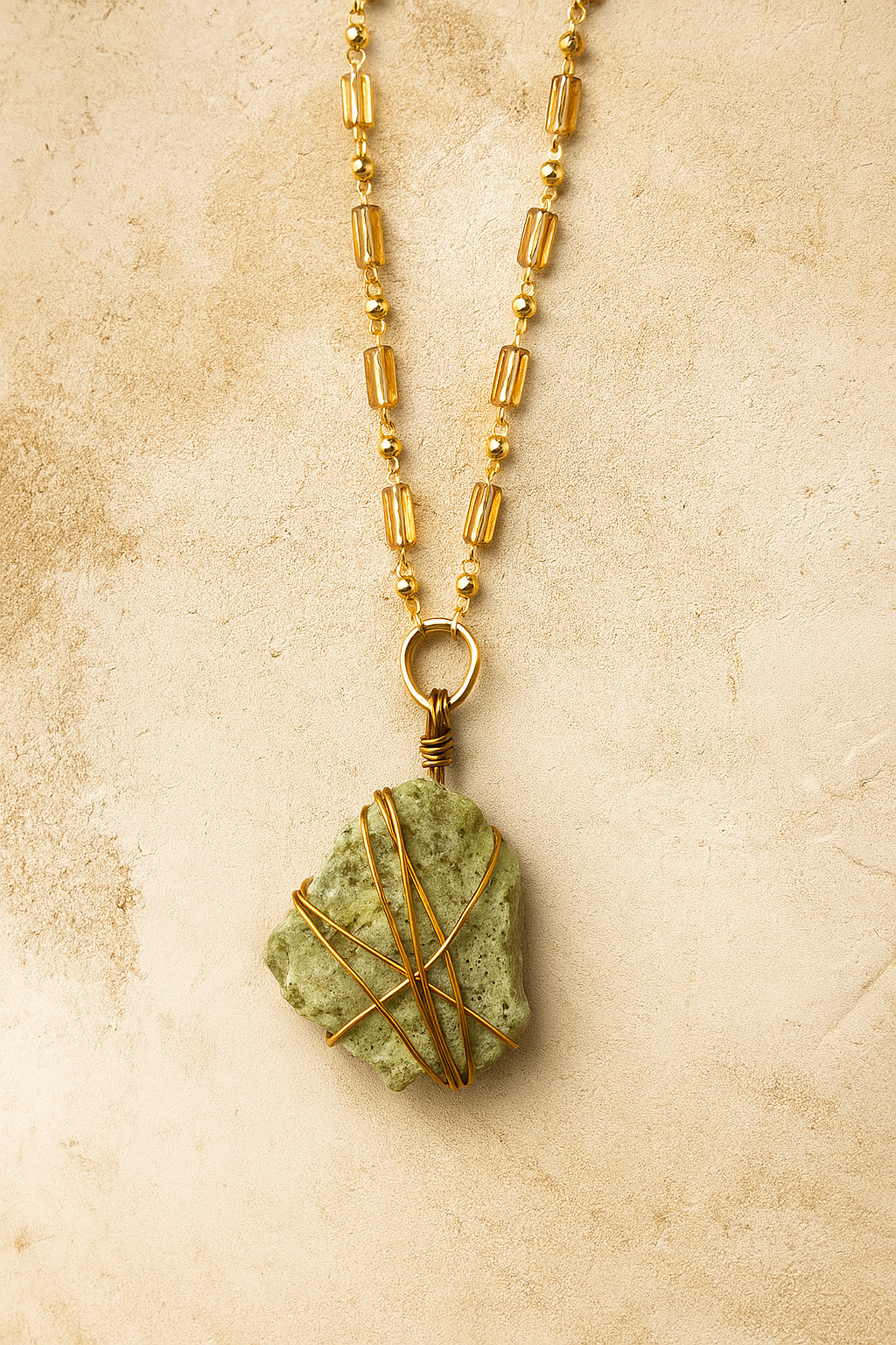 Alvord Desert Stone Necklace - amber + clay