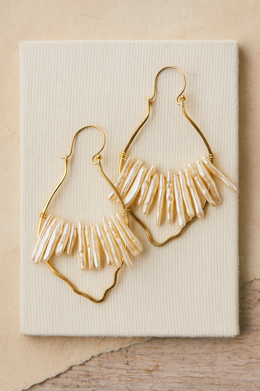 Sarasota Earrings - amber + clay