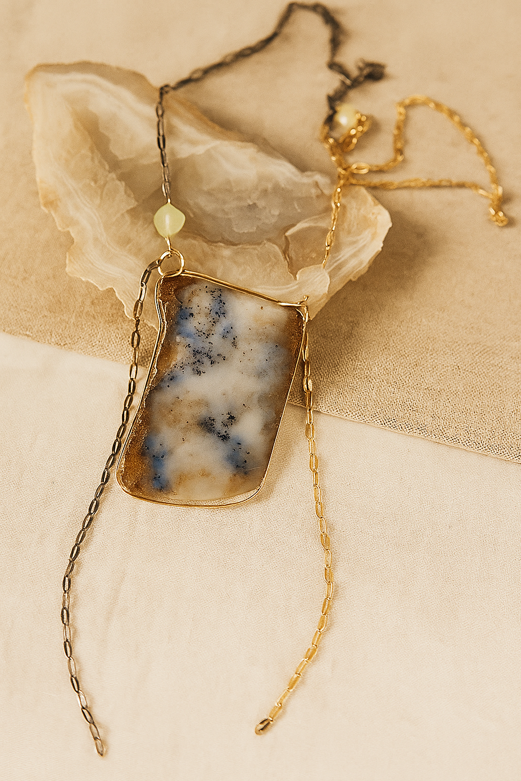 Rustic Charm Necklace - amber + clay