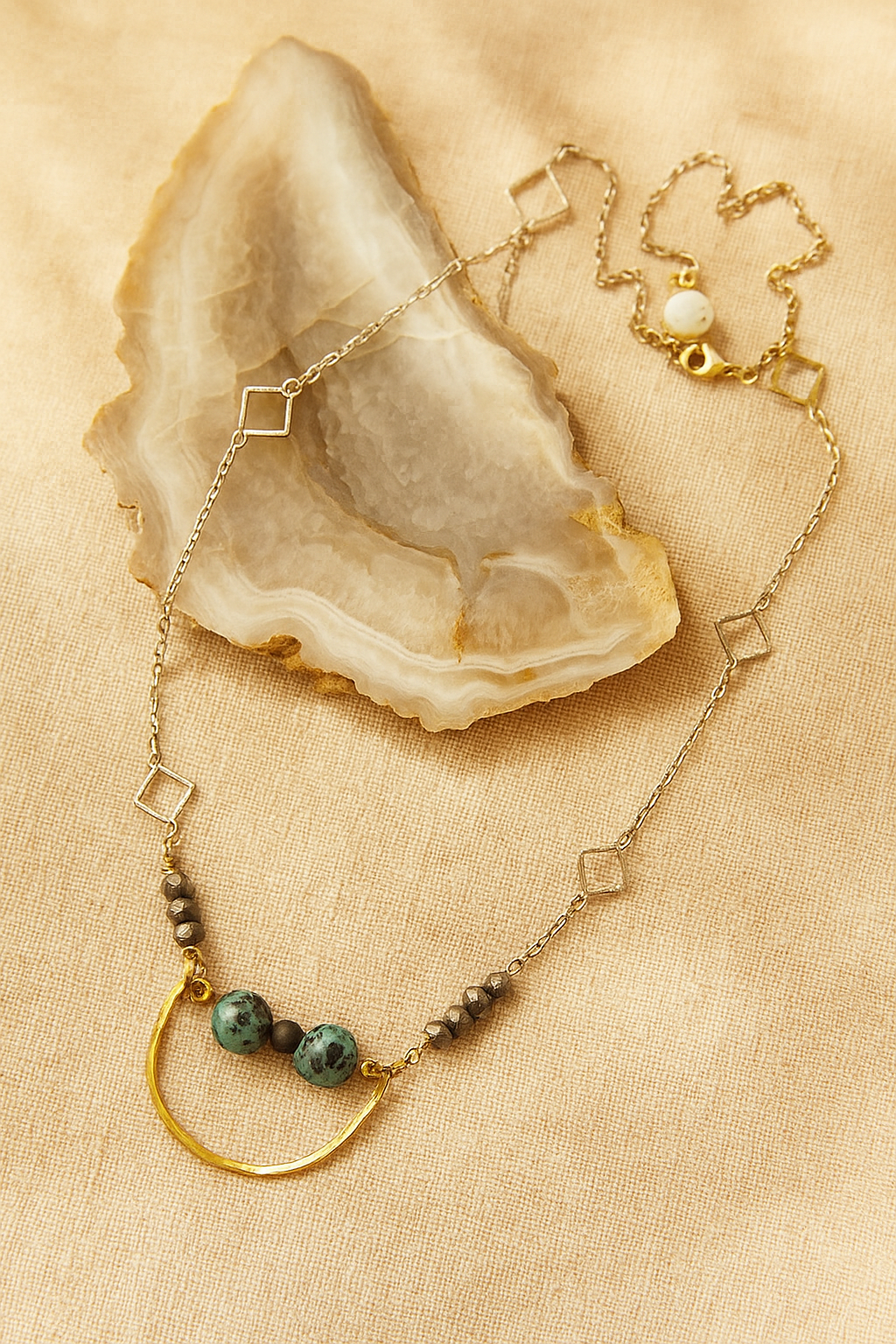 Laguna Necklace - amber + clay