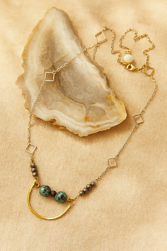 Laguna Necklace - amber + clay