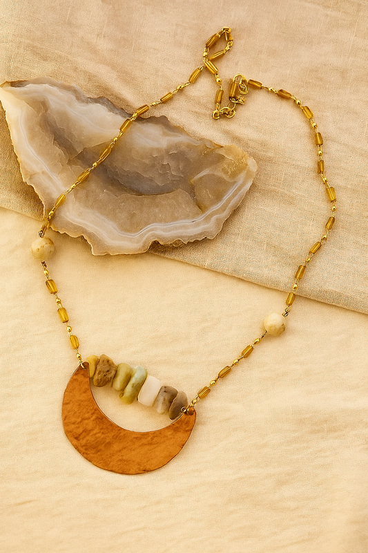 Lunaris Necklace - amber + clay