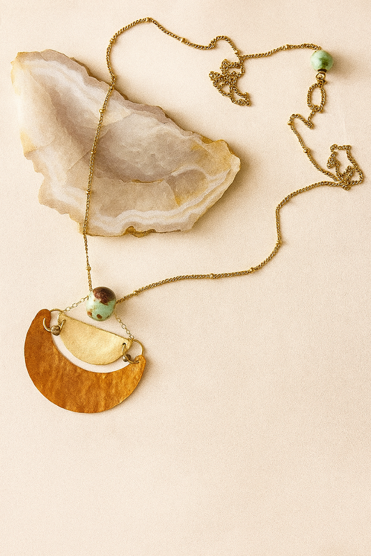 Nomad Necklace - amber + clay