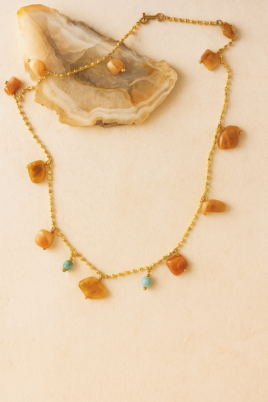 Dawnlight Necklace - amber + clay