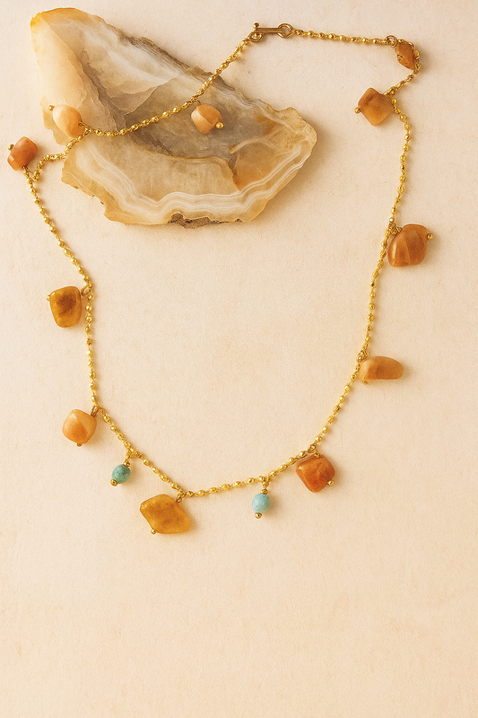 Dawnlight Necklace - amber + clay