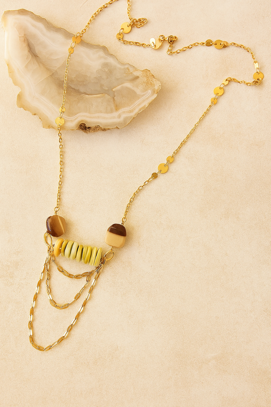 Seaside Reverie Necklace - amber + clay