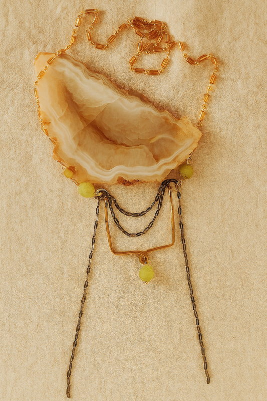 Thalia Necklace - amber + clay