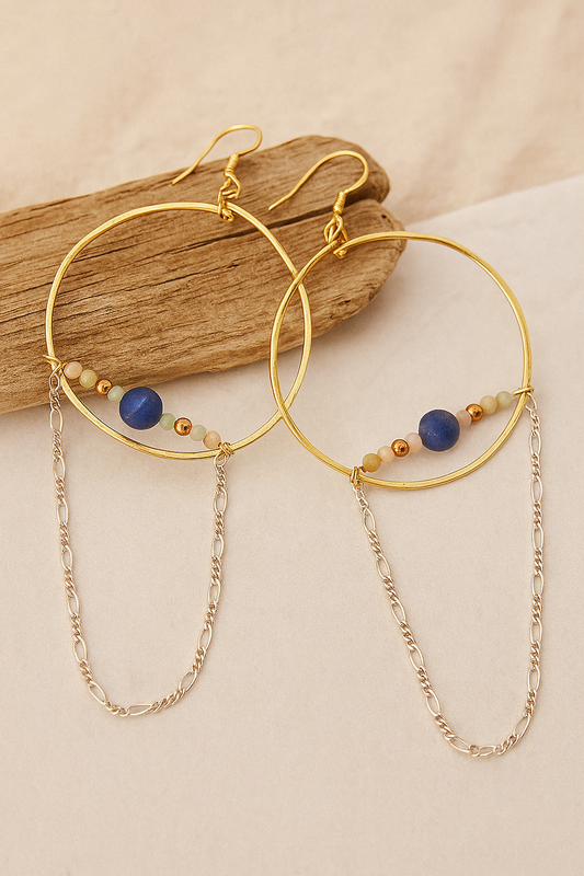 The Carrie Earrings - amber + clay