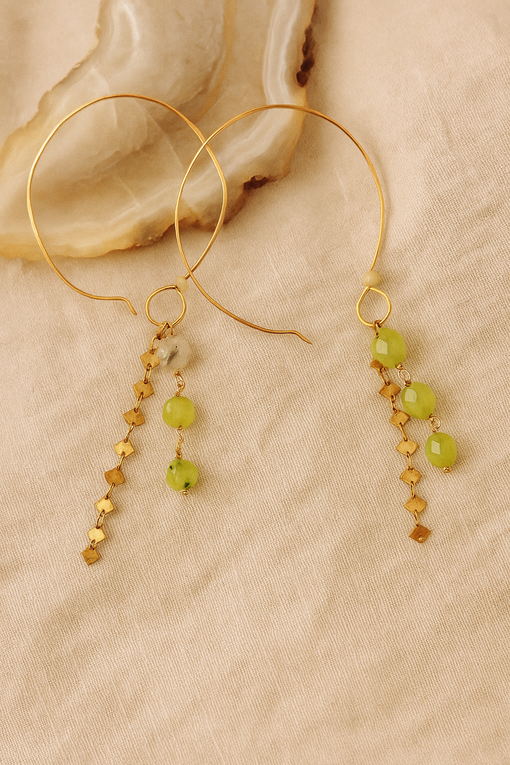 Ophelia Hoops - amber + clay