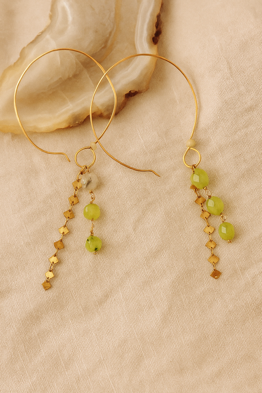 Ophelia Hoops - amber + clay