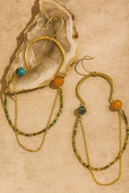Thalassa Earrings - amber + clay