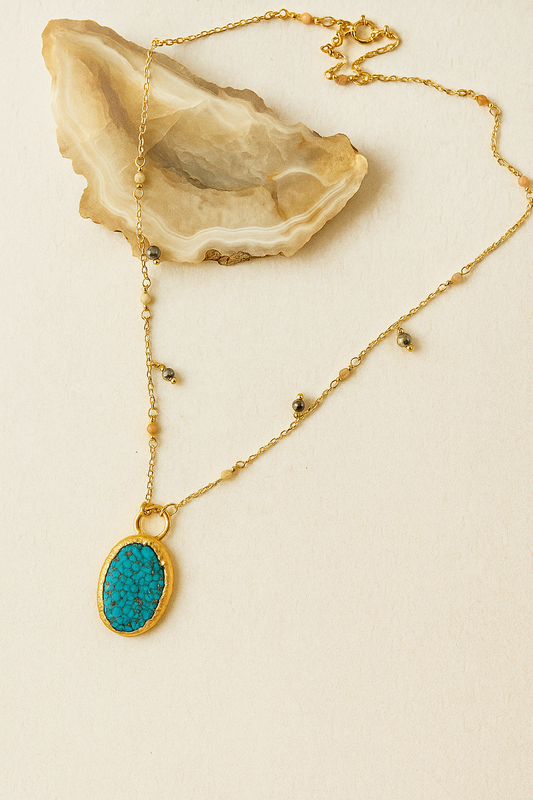 Sundara Necklace - amber + clay