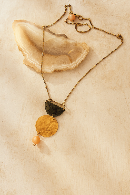 Solari Necklace - amber + clay