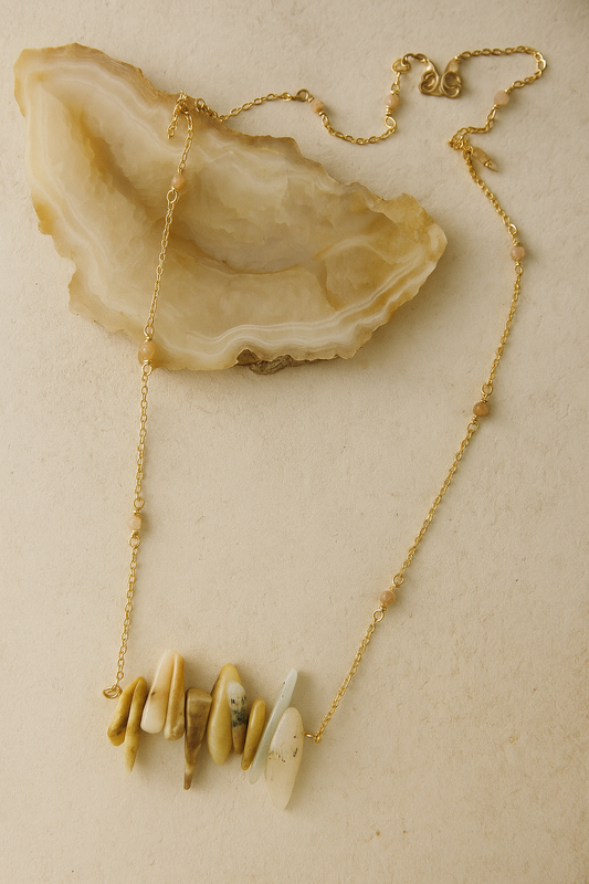 Nova Necklace - amber + clay