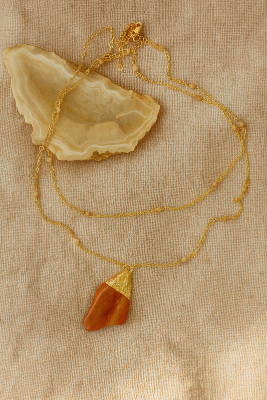 Zahara Necklace - amber + clay