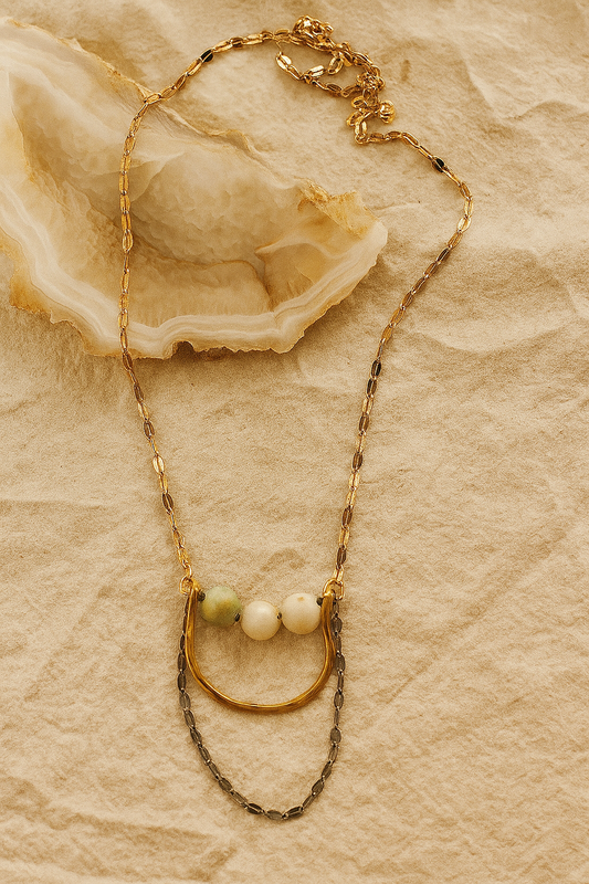 Nirvana Necklace - amber + clay