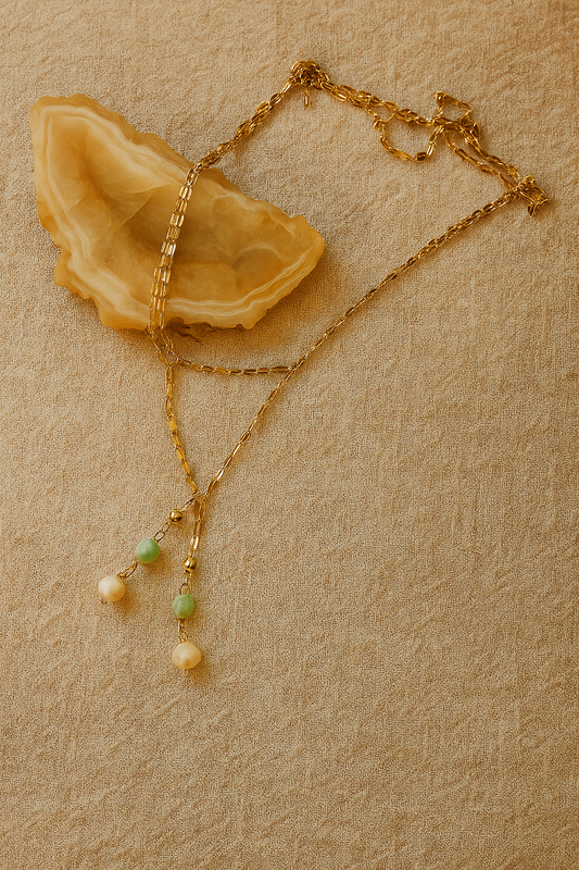 Luminous Necklace - amber + clay