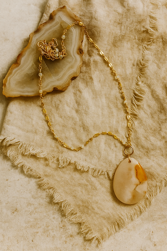 Serenity Necklace - amber + clay