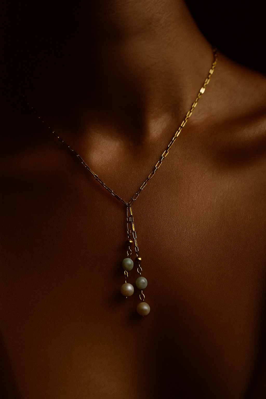 Luminous Necklace - amber + clay