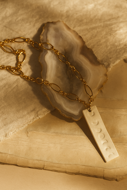 Mira Necklace - amber + clay