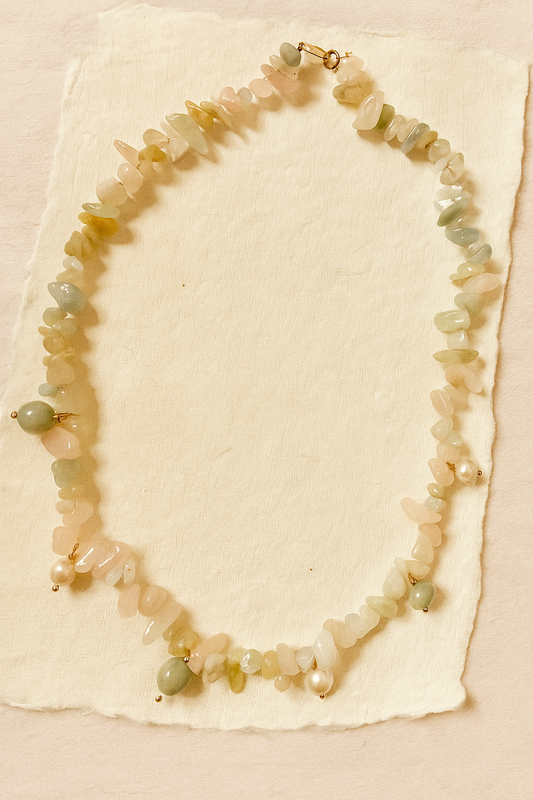 Jasmine Necklace - amber + clay