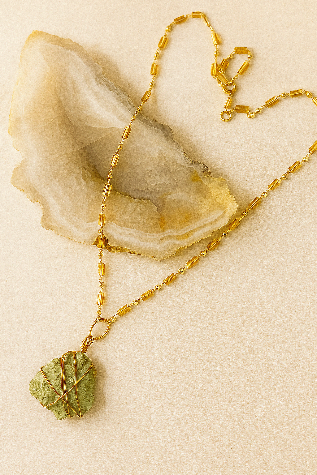 Alvord Desert Stone Necklace - amber + clay