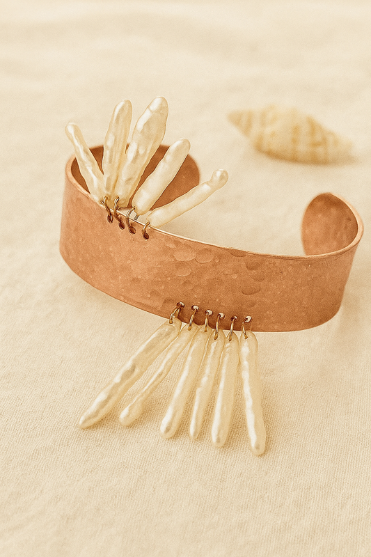 Coral Crest Cuff - amber + clay