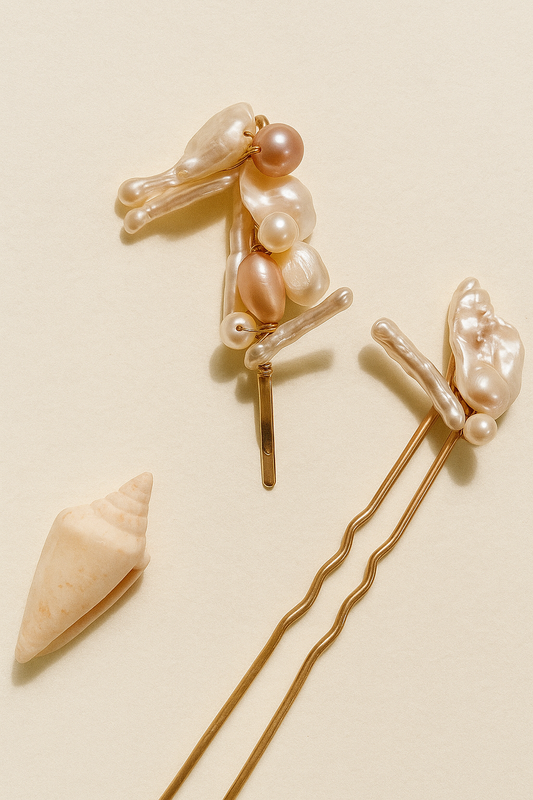 Marée Hairpin - amber + clay