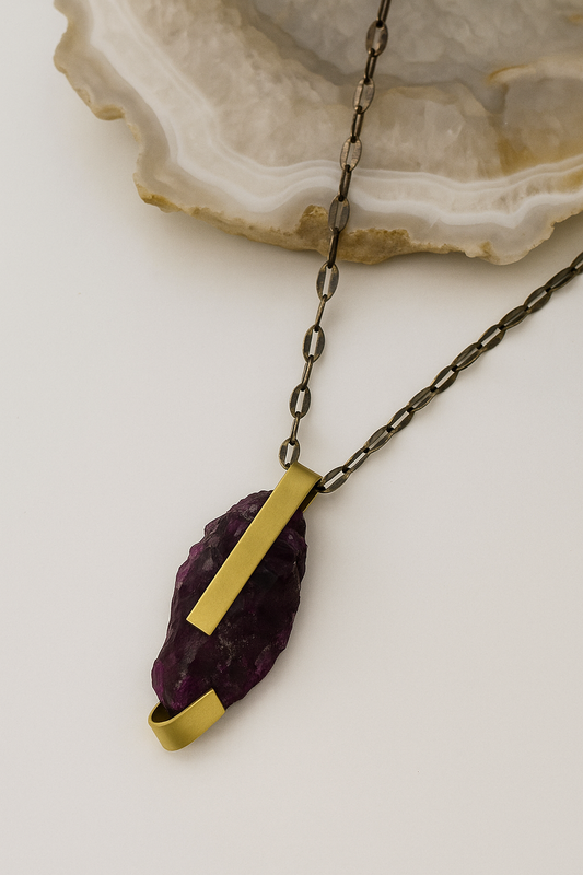 The Nocturne Necklace - amber + clay