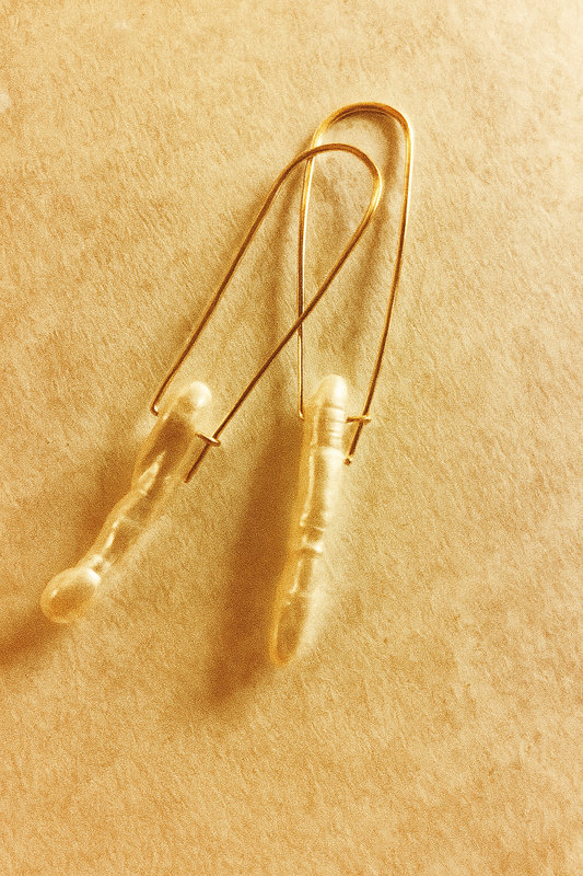 Caia Gold-Filled Pearl Earrings - amber + clay