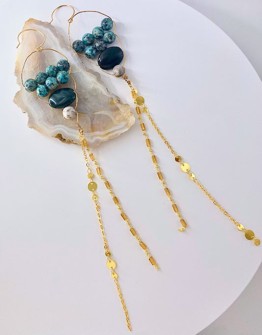 The Wanderer Earrings - amber + clay