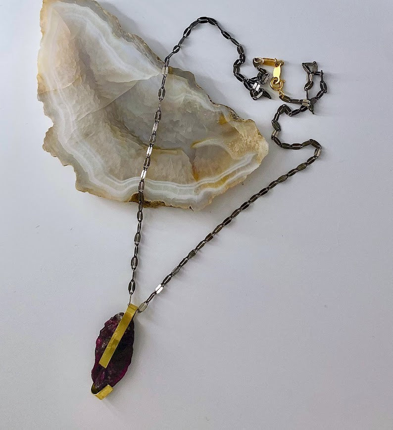 The Nocturne Necklace - amber + clay