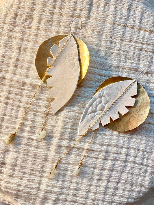 Lolita Earrings - amber + clay
