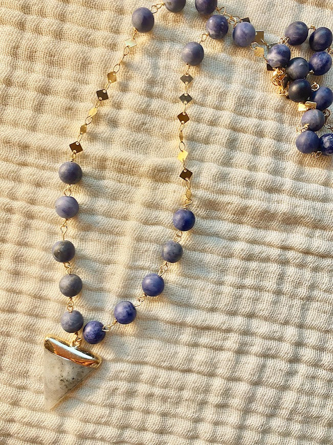 Luna Necklace - amber + clay