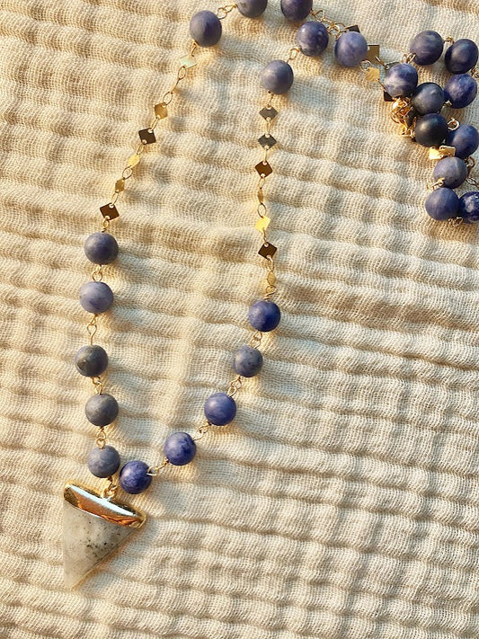 Luna Necklace - amber + clay