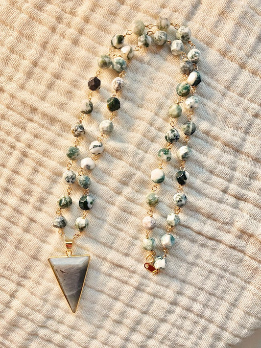 Aracely Necklace - amber + clay