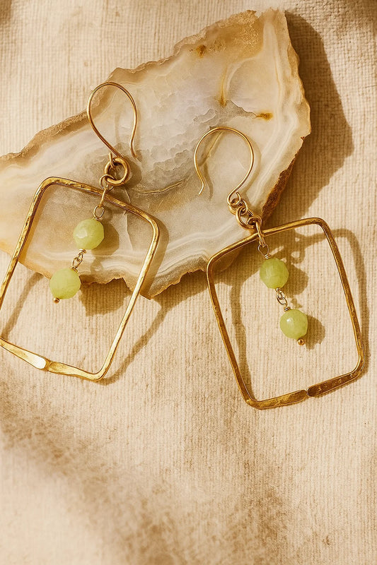 Zenith Earrings - amber + clay